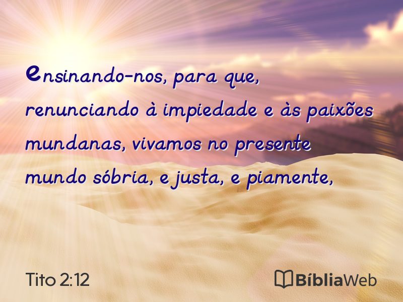Tito 2:12 em imagem para compartilhar