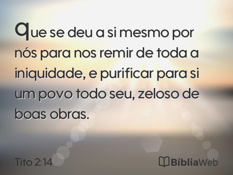 Tito 2:14 em imagem para compartilhar
