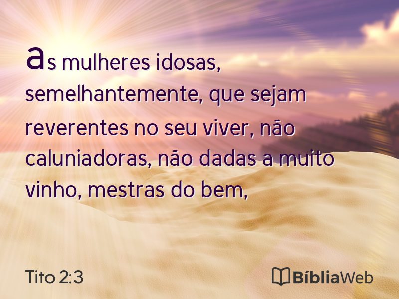 Tito 2:3 em imagem para compartilhar