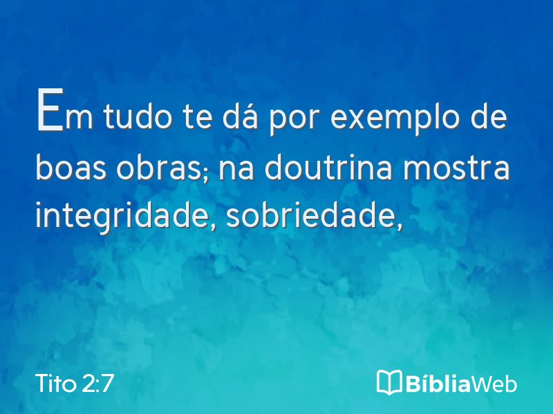 Tito 2:7 em imagem para compartilhar