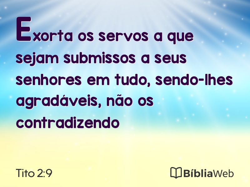 Tito 2:9 em imagem para compartilhar