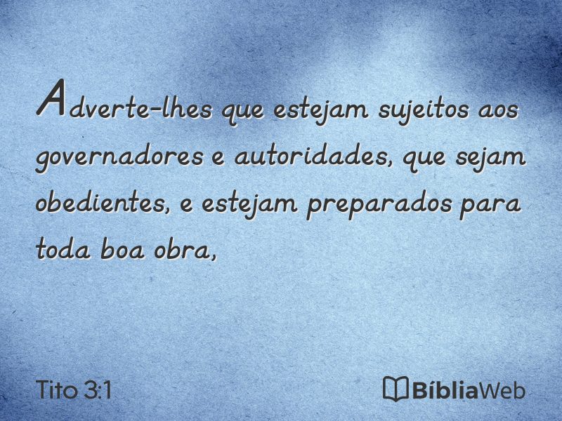 Tito 3:1 em imagem para compartilhar