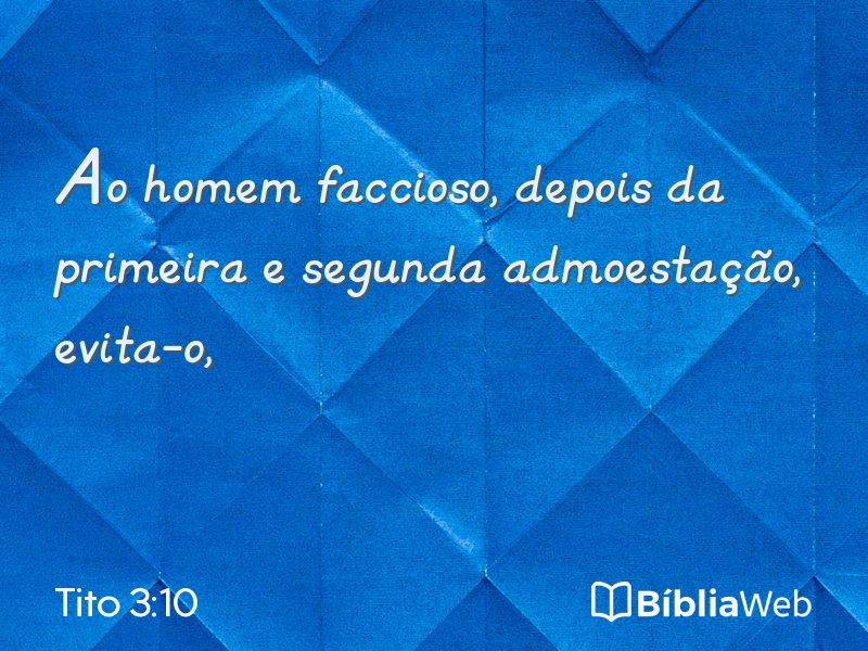 Tito 3:10 em imagem para compartilhar