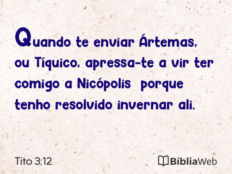 Tito 3:12 em imagem para compartilhar