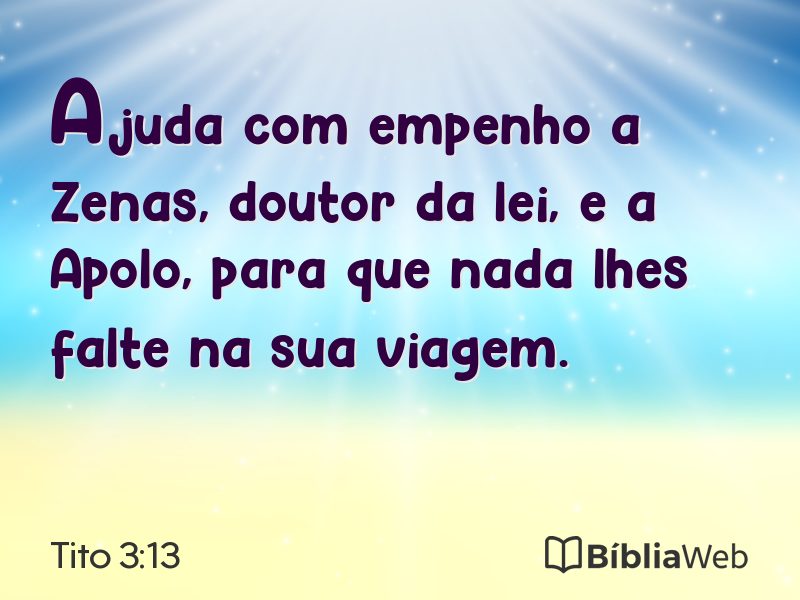 Tito 3:13 em imagem para compartilhar