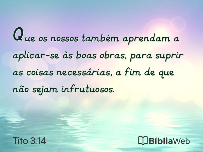 Tito 3:14 em imagem para compartilhar