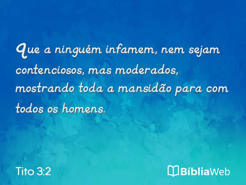Tito 3:2 em imagem para compartilhar