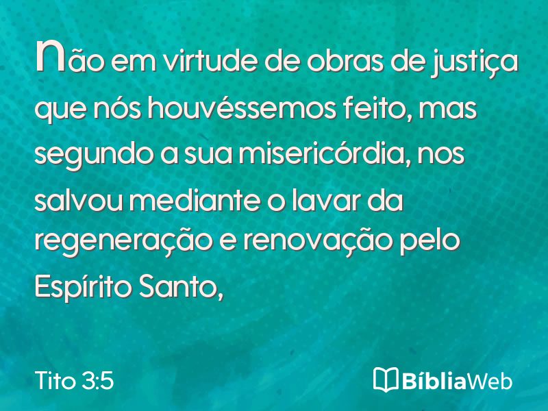 Tito 3:5 em imagem para compartilhar