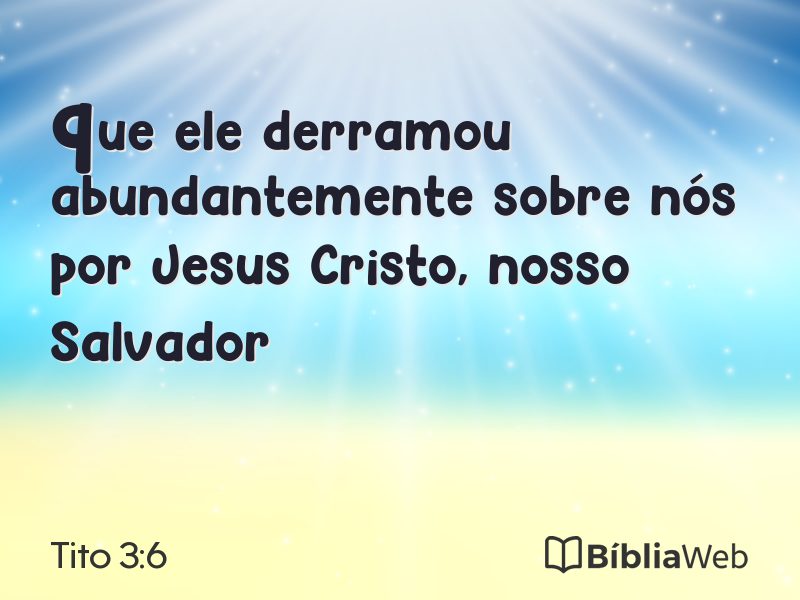 Tito 3:6 em imagem para compartilhar