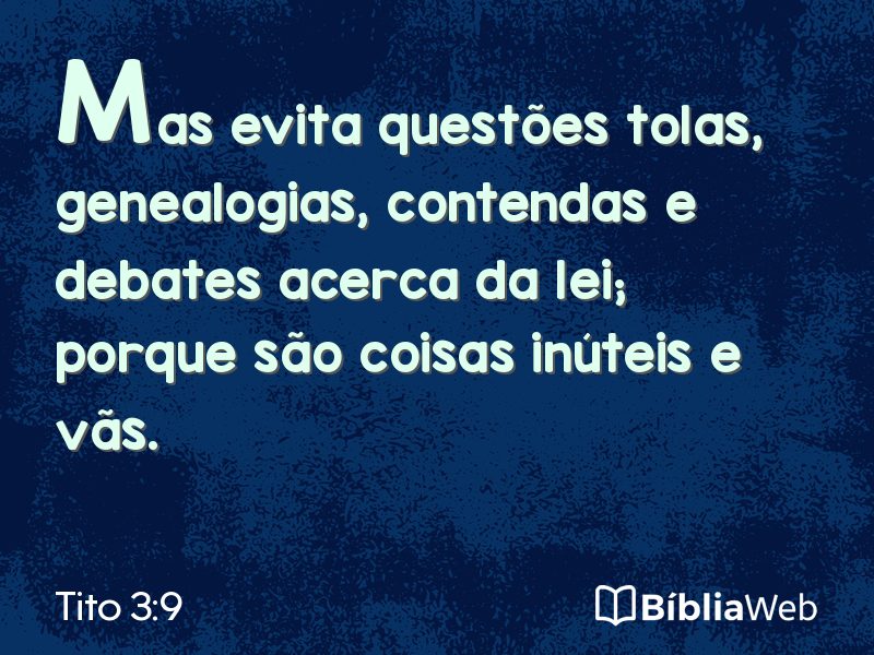 Tito 3:9 em imagem para compartilhar