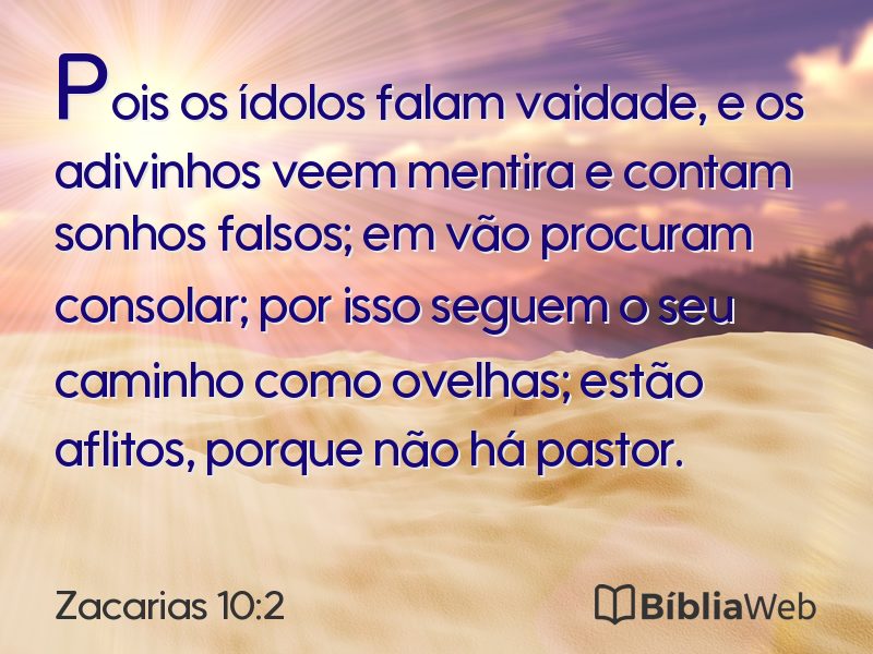 Zacarias 10:2 em imagem para compartilhar