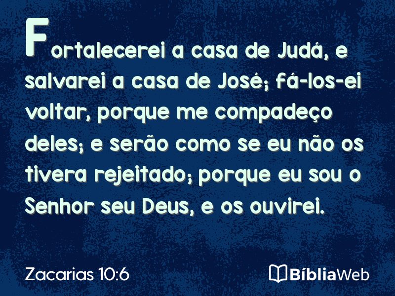 Zacarias 10:6 em imagem para compartilhar
