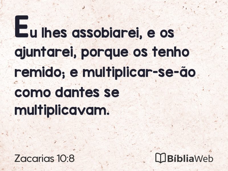Zacarias 10:8 em imagem para compartilhar