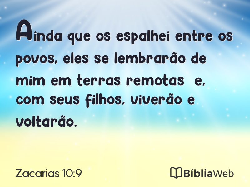 Zacarias 10:9 em imagem para compartilhar