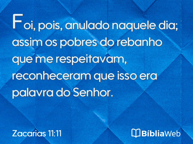 Zacarias 11:11 em imagem para compartilhar