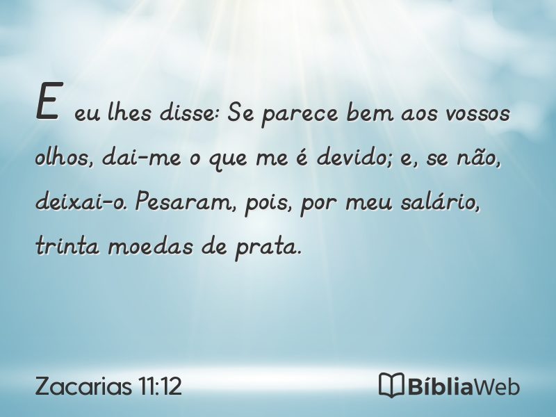 Zacarias 11:12 em imagem para compartilhar