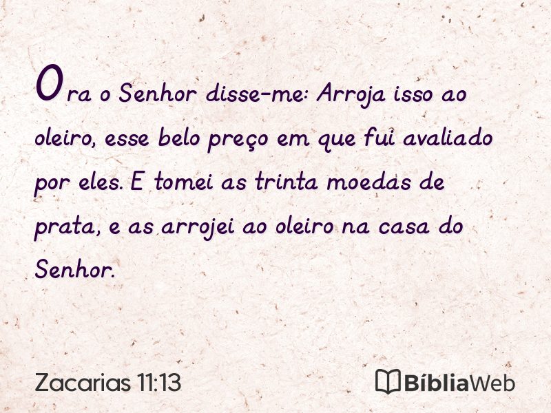 Zacarias 11:13 em imagem para compartilhar