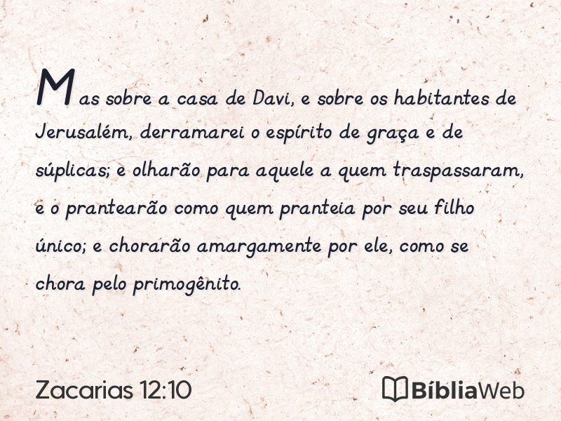 Zacarias 12:10 em imagem para compartilhar