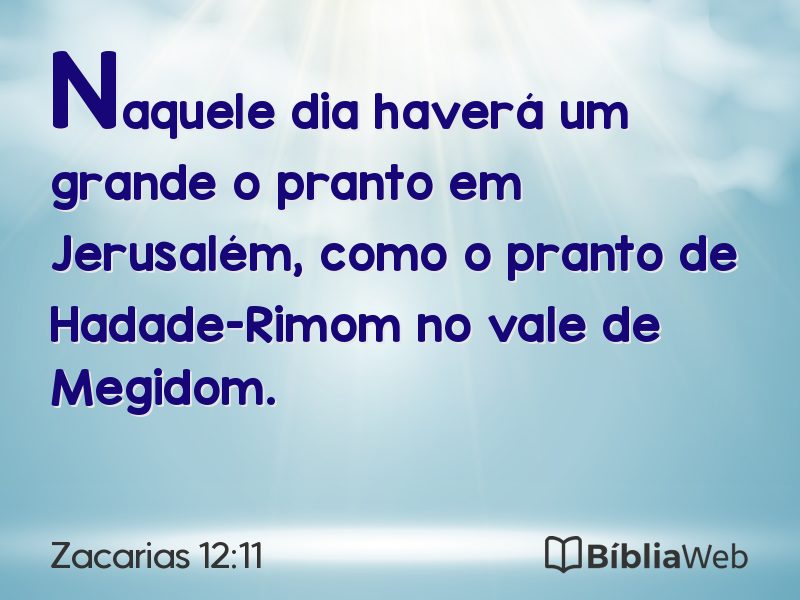 Zacarias 12:11 em imagem para compartilhar