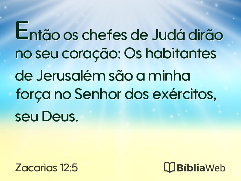 Zacarias 12:5 em imagem para compartilhar
