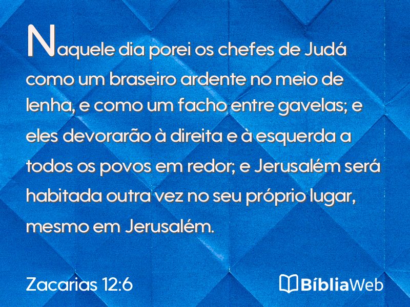 Zacarias 12:6 em imagem para compartilhar