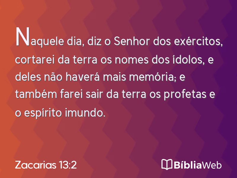 Zacarias 13:2 em imagem para compartilhar