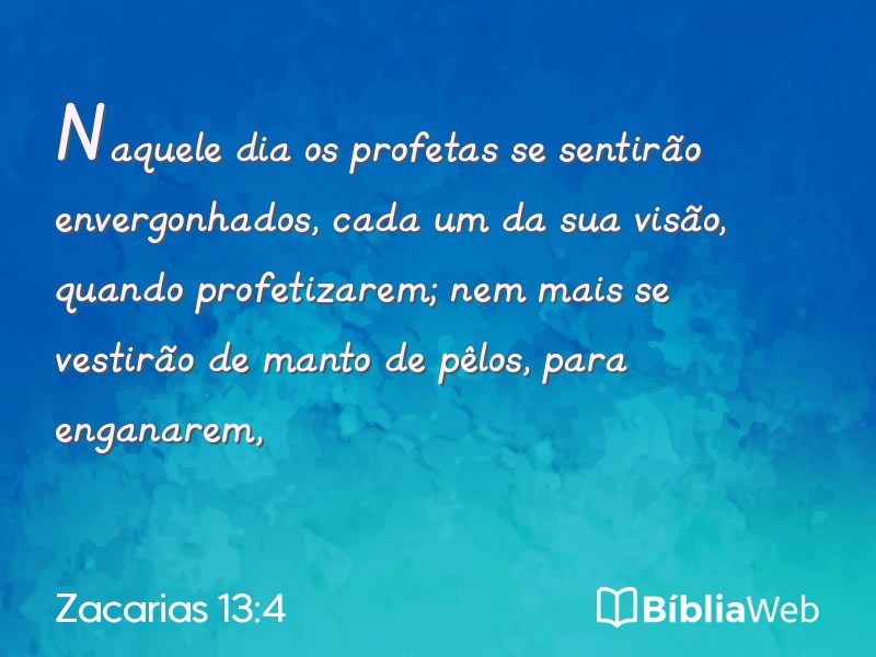 Zacarias 13:4 em imagem para compartilhar