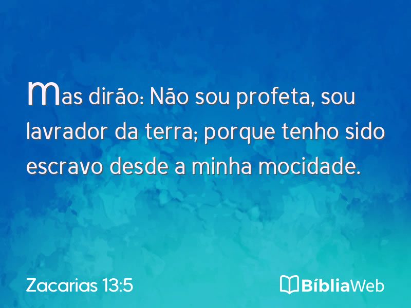 Zacarias 13:5 em imagem para compartilhar