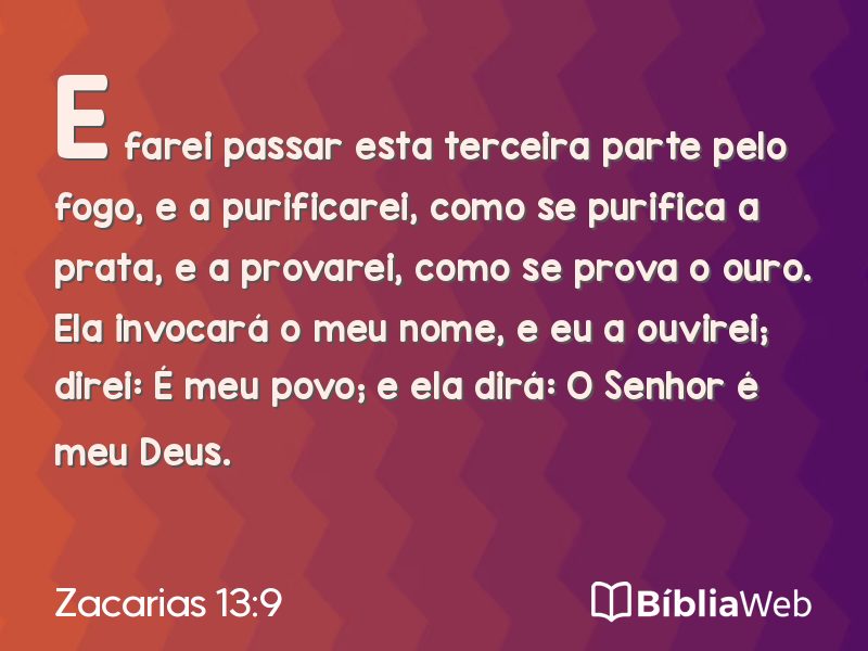 Zacarias 13:9 em imagem para compartilhar