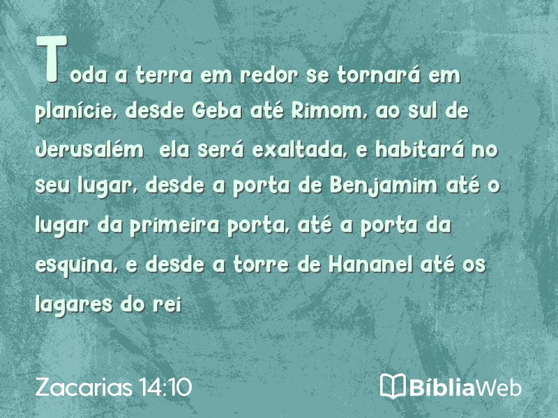 Zacarias 14:10 em imagem para compartilhar
