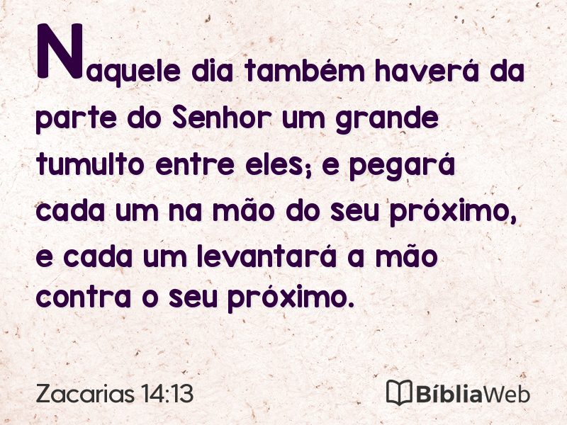 Zacarias 14:13 em imagem para compartilhar