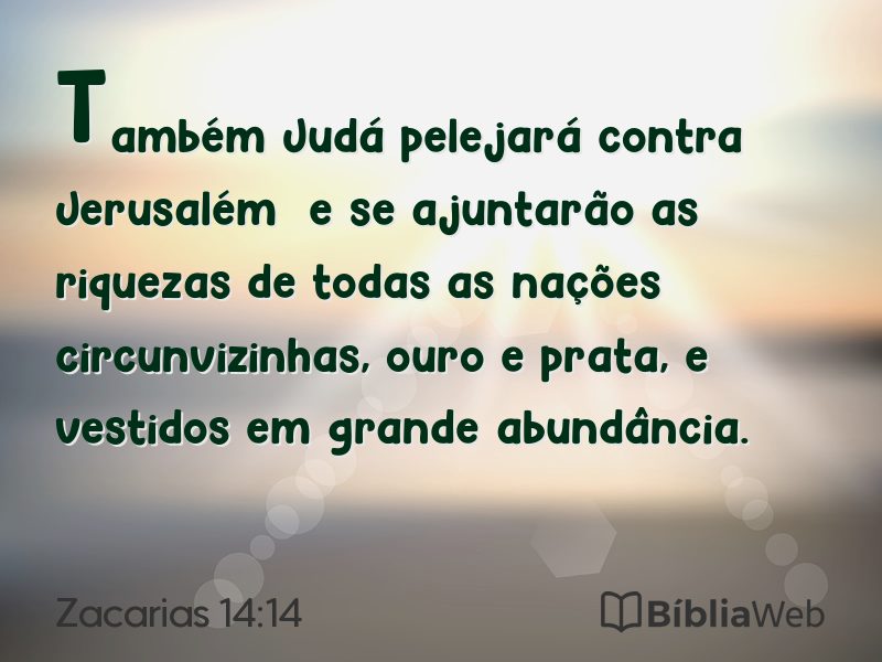 Zacarias 14:14 em imagem para compartilhar