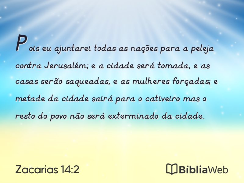 Zacarias 14:2 em imagem para compartilhar