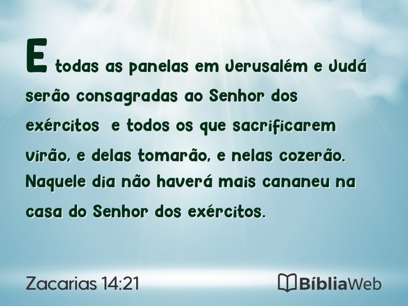 Zacarias 14:21 em imagem para compartilhar