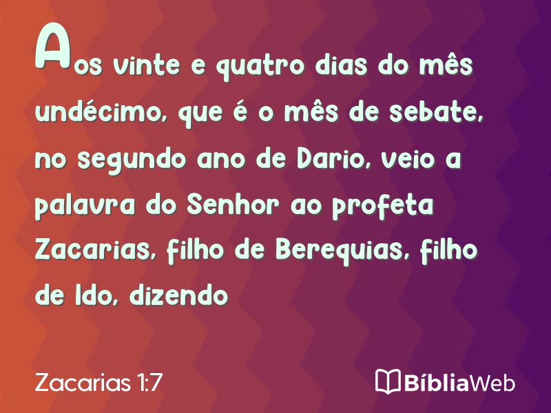 Zacarias 1:7 em imagem para compartilhar