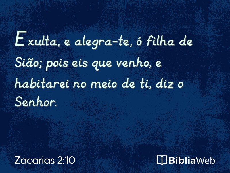 Zacarias 2:10 em imagem para compartilhar