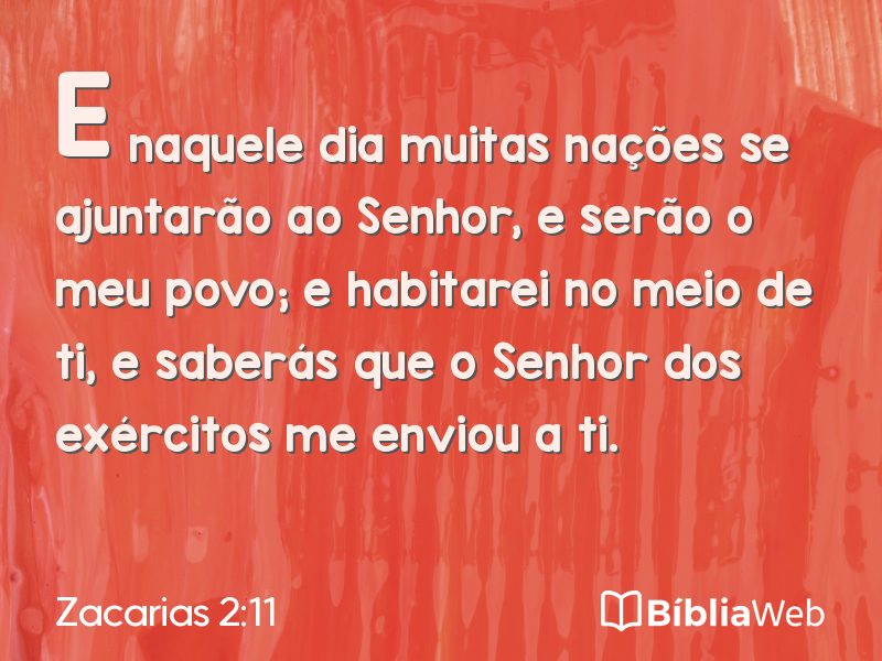 Zacarias 2:11 em imagem para compartilhar