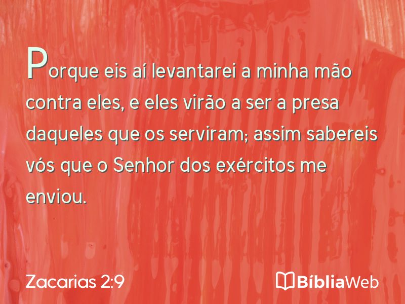 Zacarias 2:9 em imagem para compartilhar