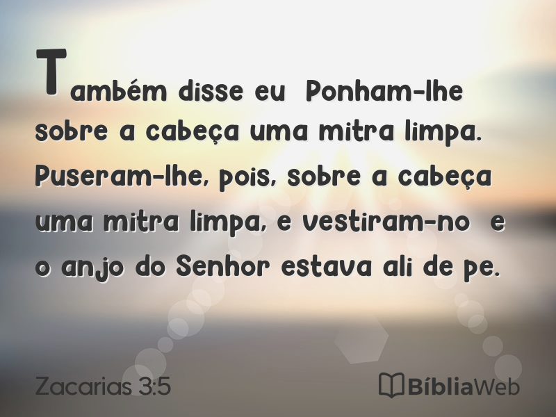 Zacarias 3:5 em imagem para compartilhar