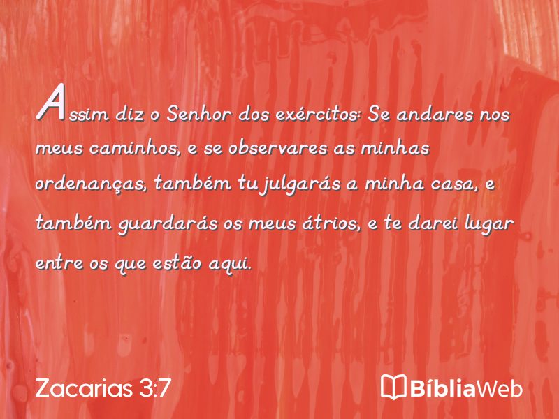 Zacarias 3:7 em imagem para compartilhar