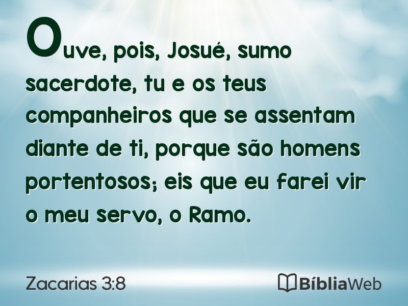 Zacarias 3:8 em imagem para compartilhar
