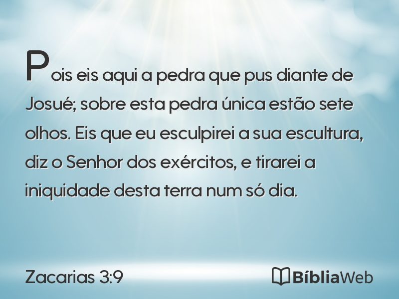 Zacarias 3:9 em imagem para compartilhar