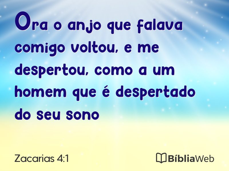 Zacarias 4:1 em imagem para compartilhar