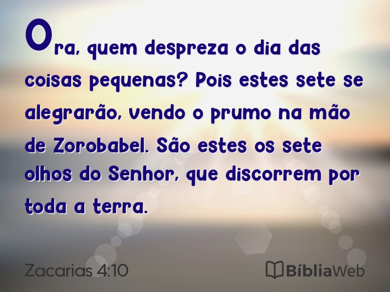 Zacarias 4:10 em imagem para compartilhar