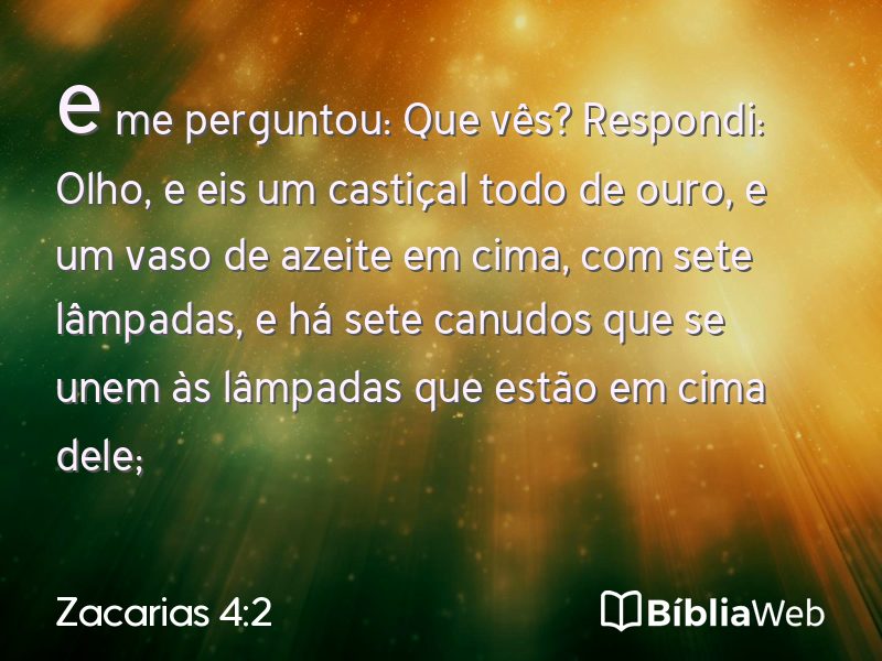 Zacarias 4:2 em imagem para compartilhar