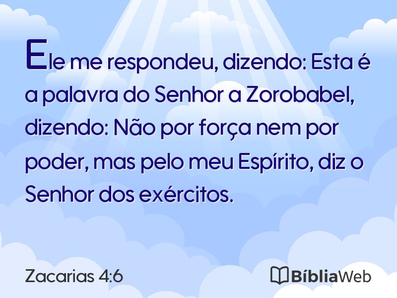 Zacarias 4:6 em imagem para compartilhar