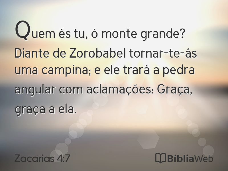 Zacarias 4:7 em imagem para compartilhar