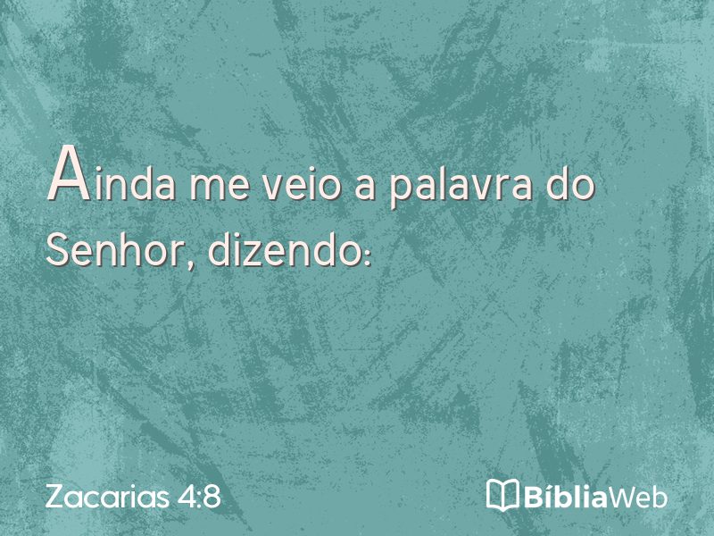 Zacarias 4:8 em imagem para compartilhar