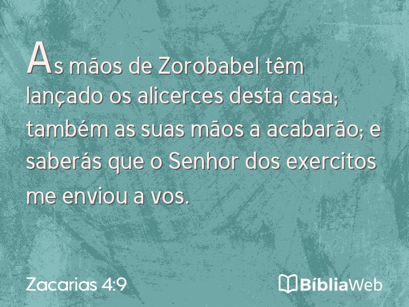 Zacarias 4:9 em imagem para compartilhar