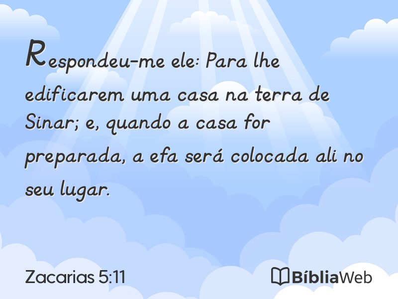 Zacarias 5:11 em imagem para compartilhar